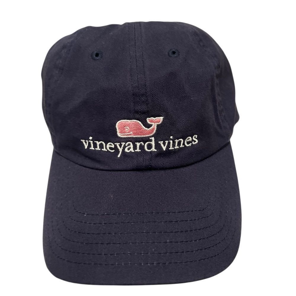 Vineyard Vines Navy Blue Whale Logo Adjustable Baseball Hat Cap